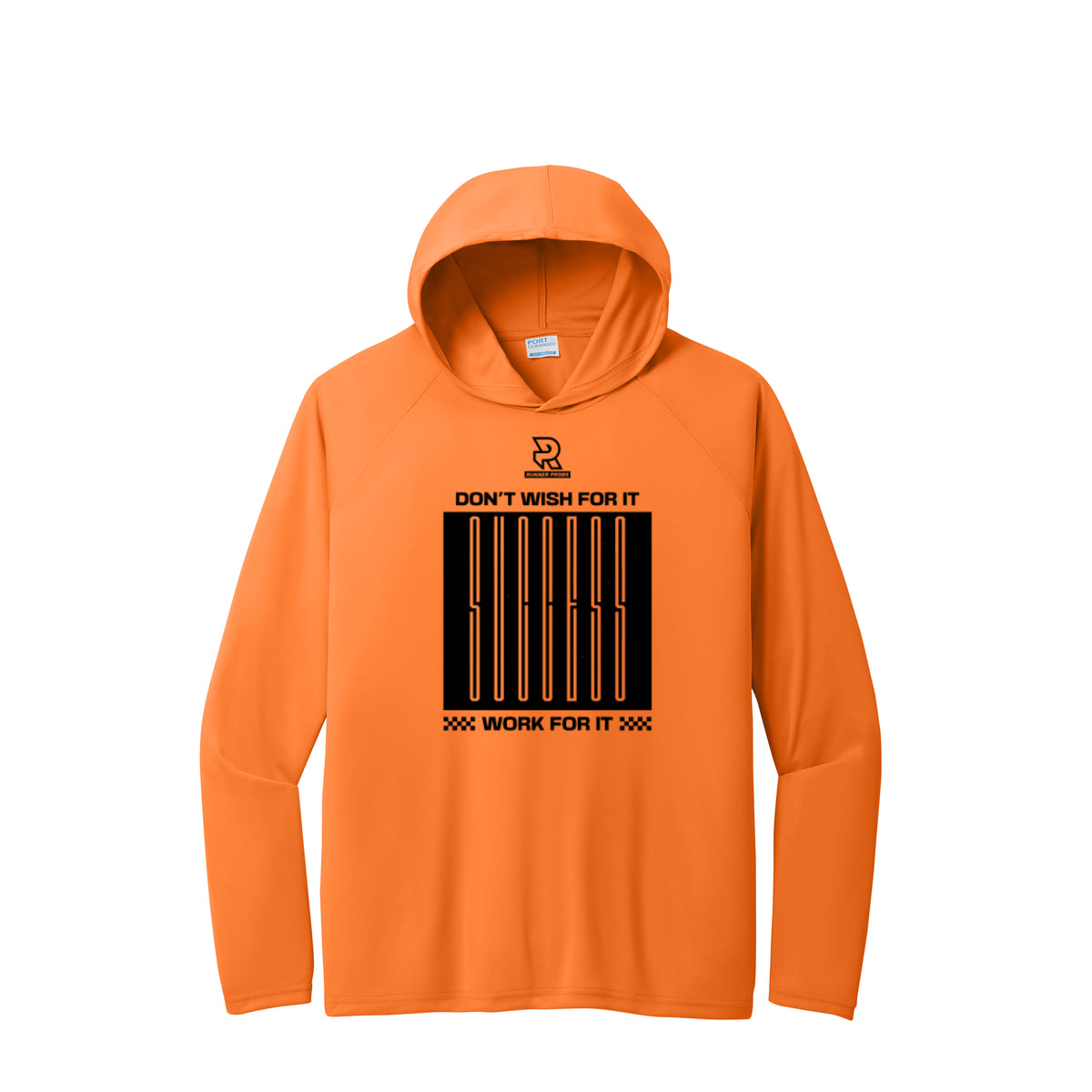 DON'T WISH FOR IT WORK FOR IT (Black) - Long Sleeve Hooded Performance Tee