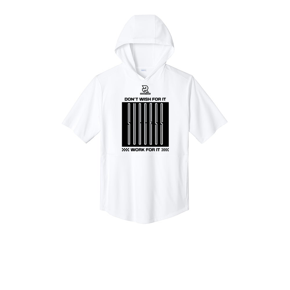 DON'T WISH FOR IT WORK FOR IT (Black) - Short Sleeve Performance Hoodie