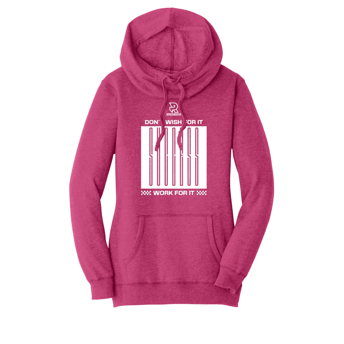 DON'T WISH FOR IT WORK FOR IT (White) - Womens Lightweight Fleece Hoodie