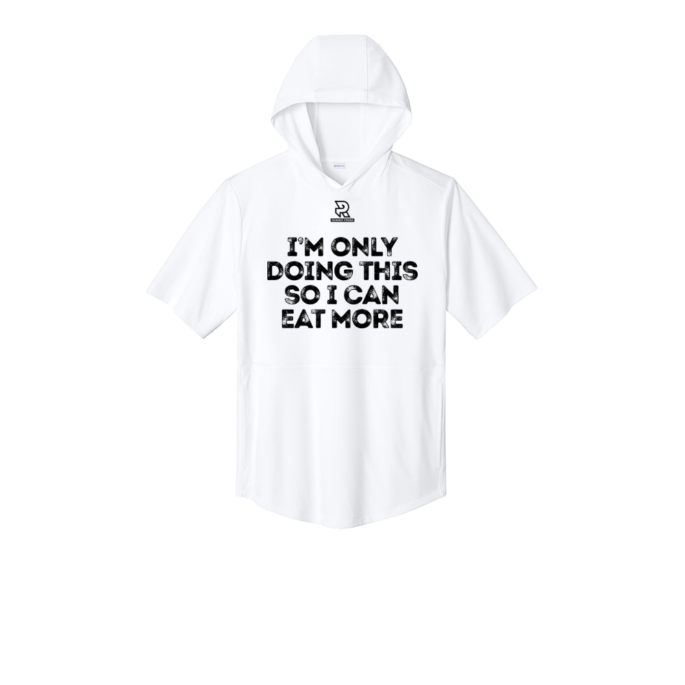 EAT MORE (Black) - Short Sleeve Performance Hoodie