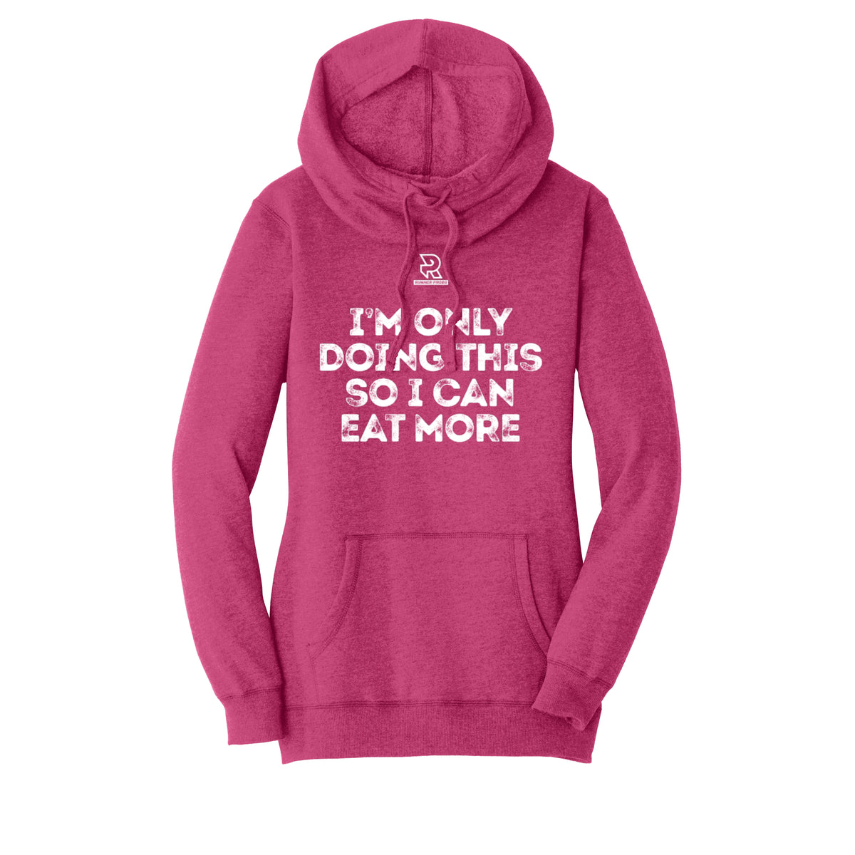 EAT MORE (White) - Womens Lightweight Fleece Hoodie
