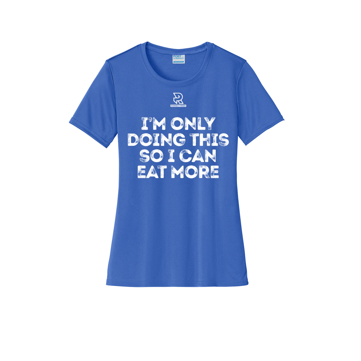 EAT MORE (White) - Womens Short Sleeve Performance Tee