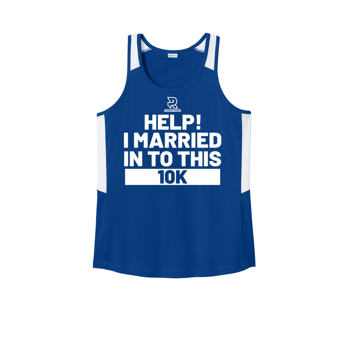 HELP! I MARRIED INTO THIS 10K (White) - Womens Club Track Tank