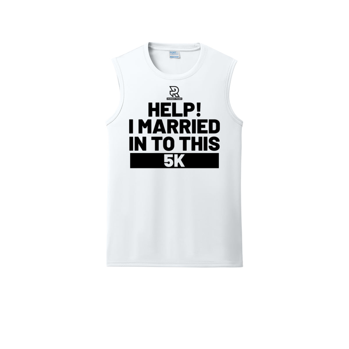 HELP! I MARRIED INTO THIS 5K (Black) - Sleeveless Performance Tee