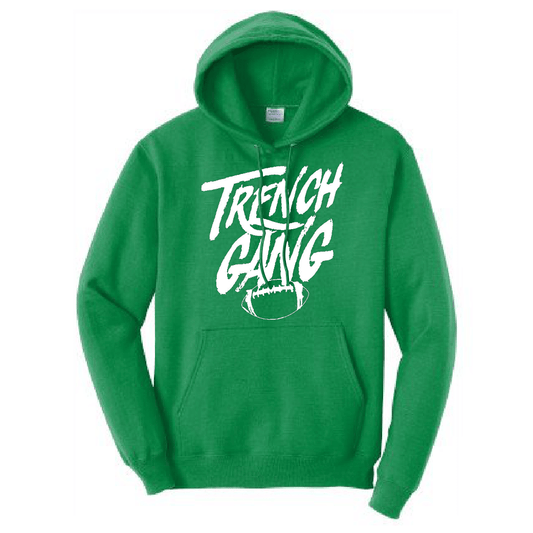 TRENCH GANG (White) - Tall Hoodie