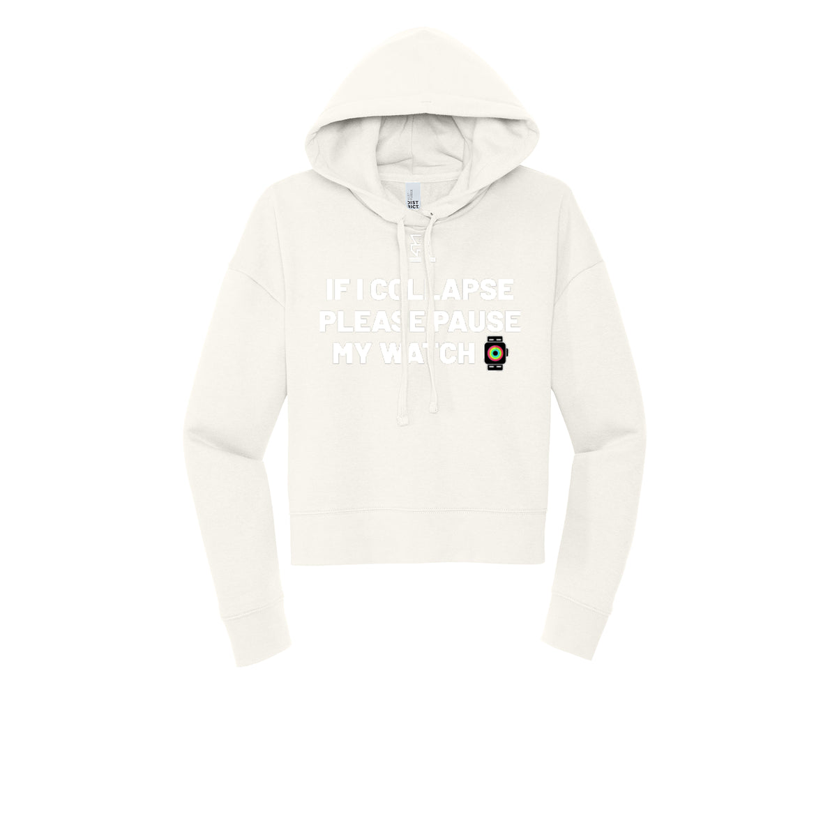 IF I COLLAPSE PLEASE PAUSE MY WATCH (White) - Womens Fleece Hoodie