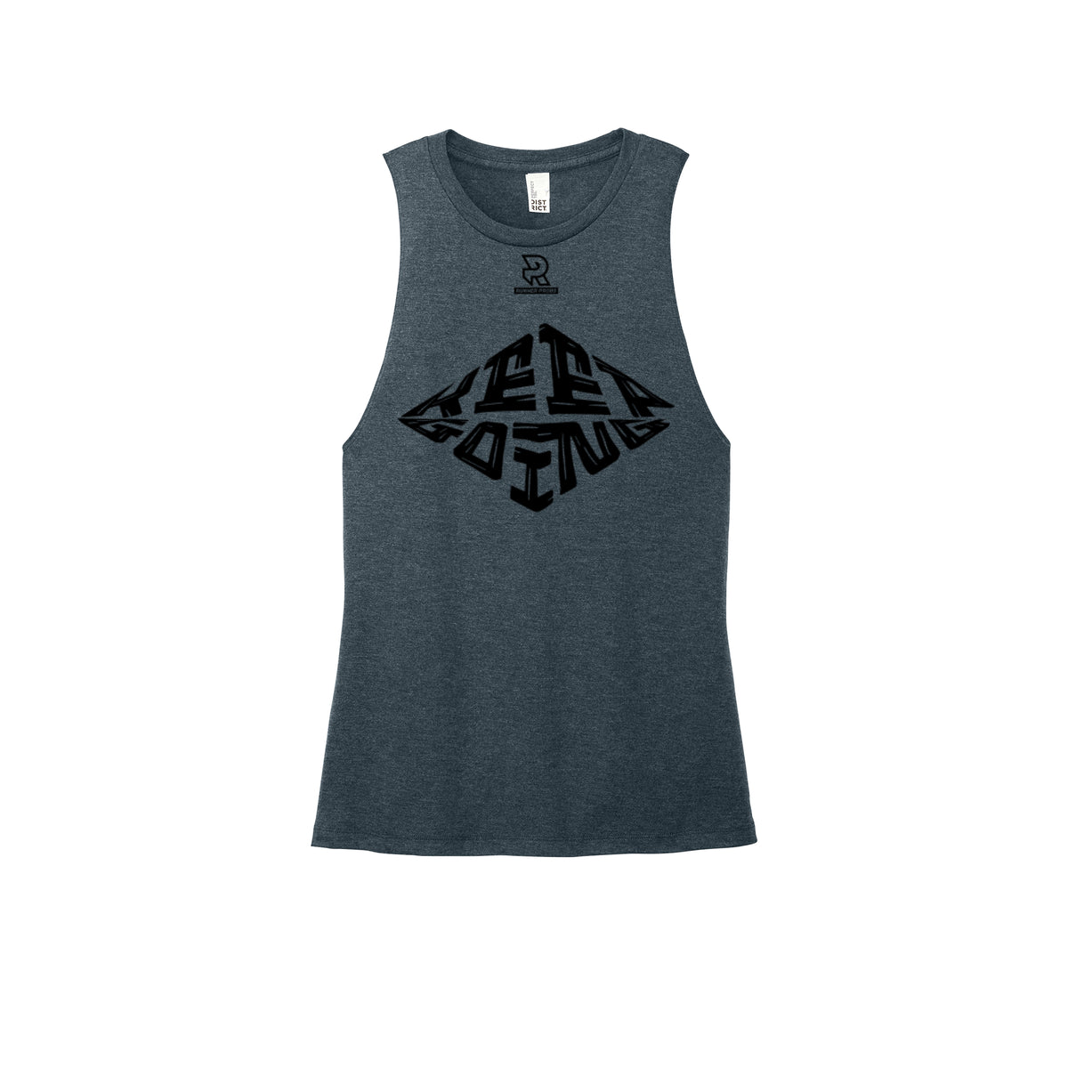 KEEP GOING (Black) - Womens Perfect Tri Muscle Tank