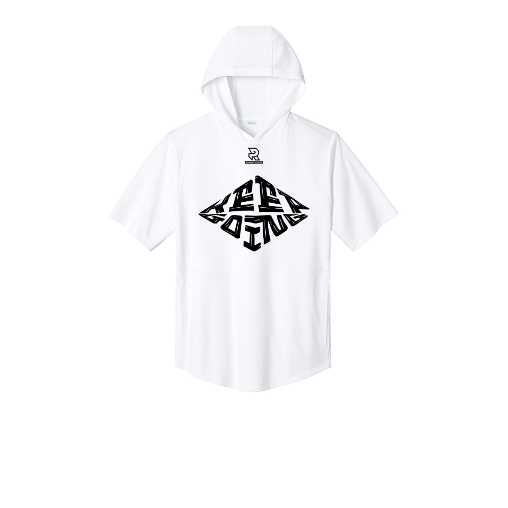 KEEP GOING (Black) - Short Sleeve Performance Hoodie
