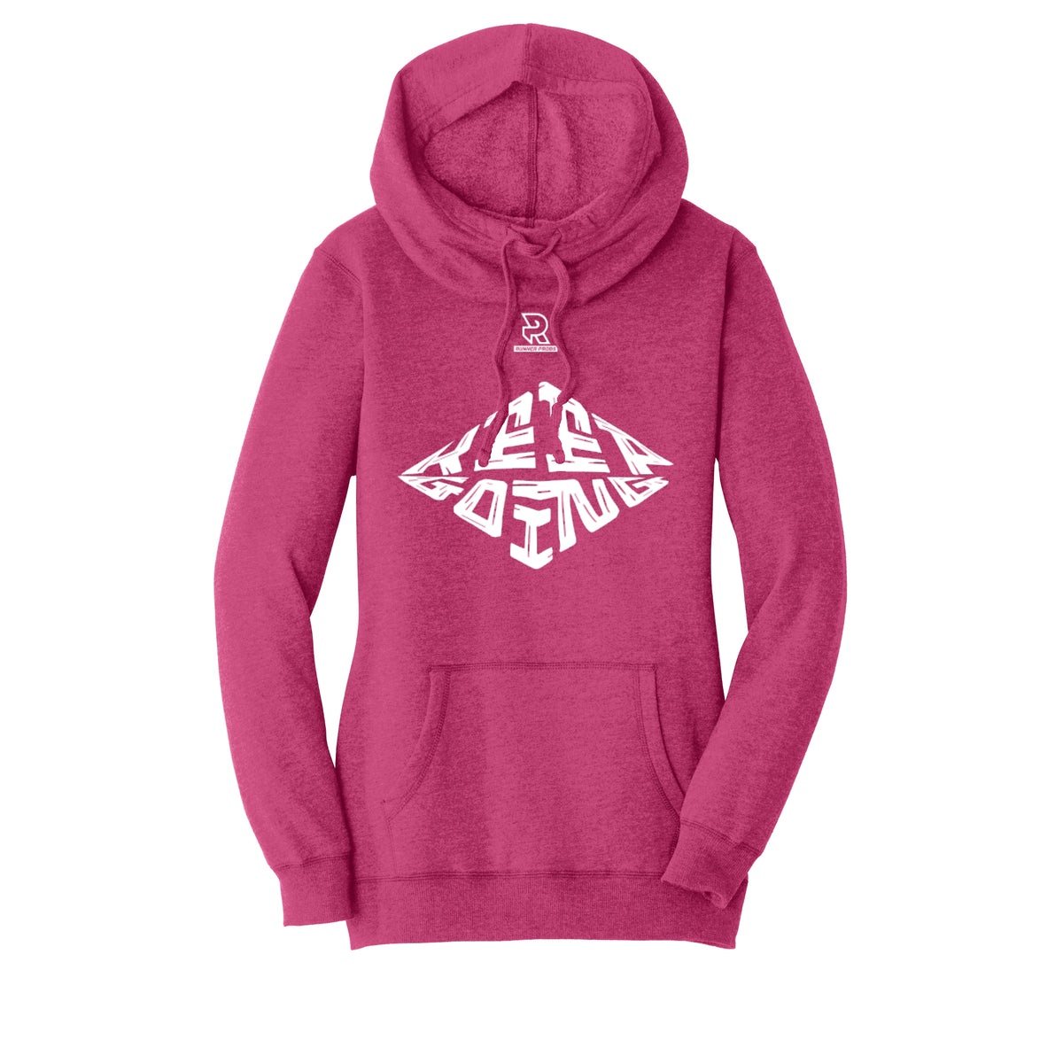 KEEP GOING (White) - Womens Lightweight Fleece Hoodie