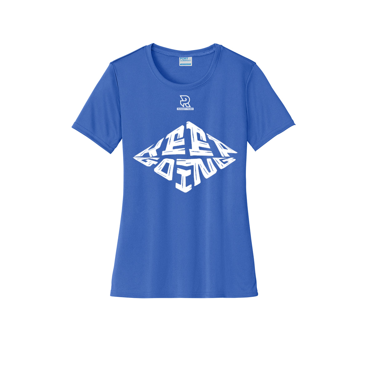 KEEP GOING (White) - Womens Short Sleeve Performance Tee