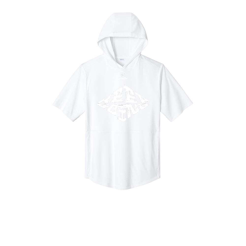 KEEP GOING (White) - Short Sleeve Performance Hoodie