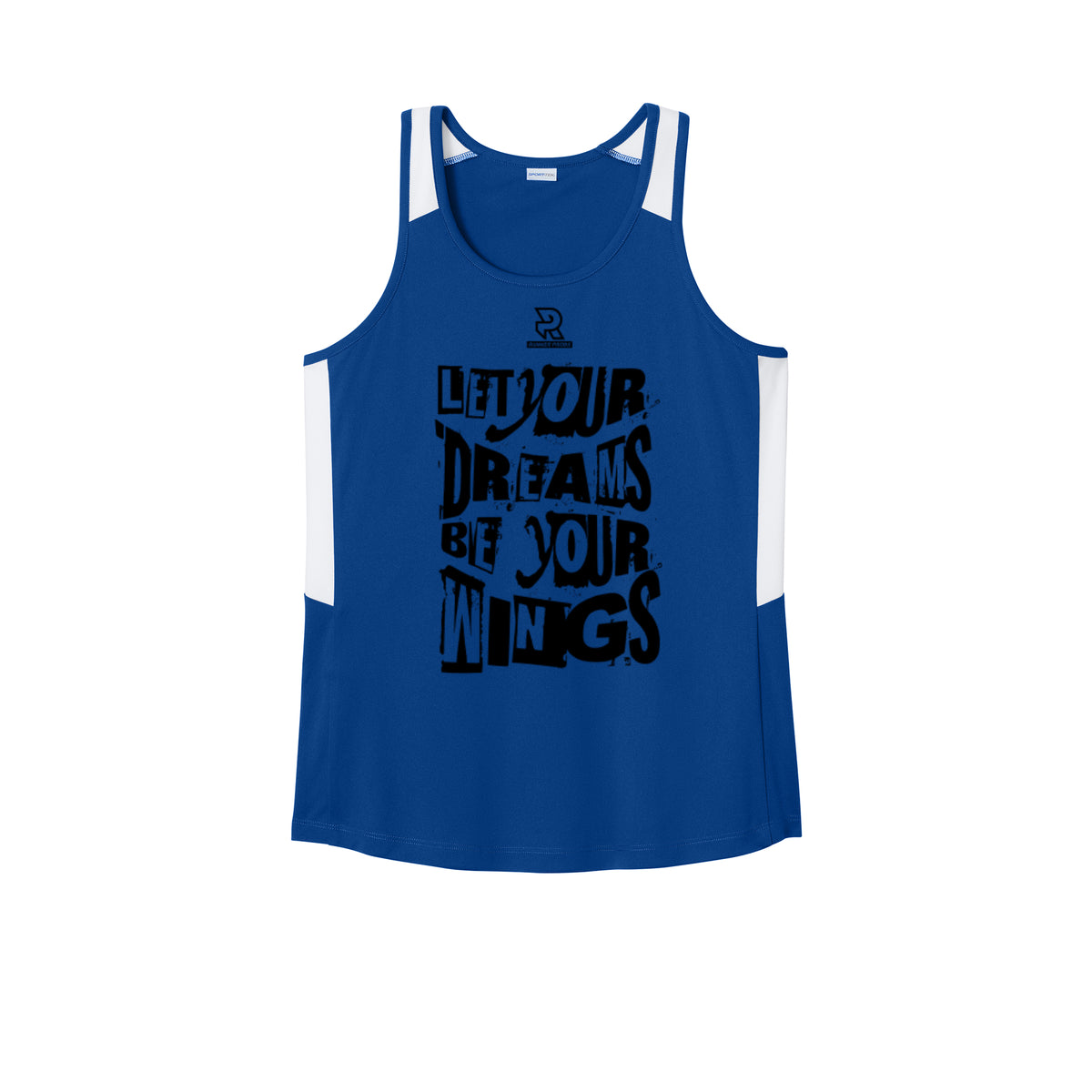 LET YOUR DREAMS BE YOUR WINGS (Black) - Womens Club Track Tank