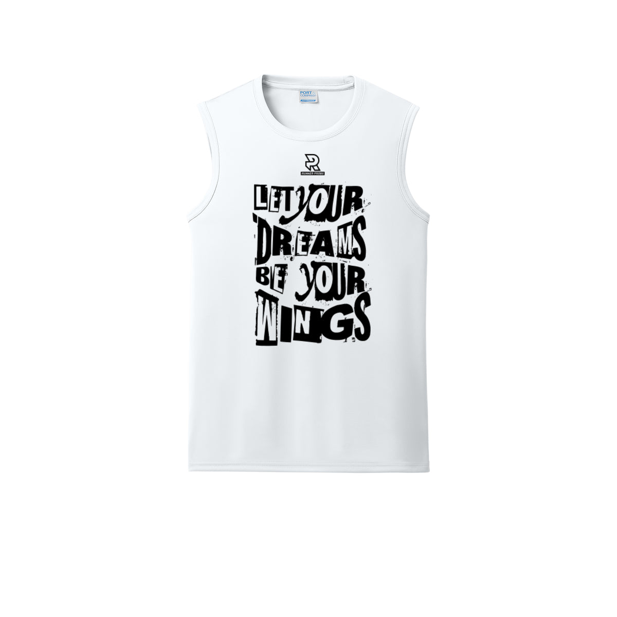 LET YOUR DREAMS BE YOUR WINGS (Black) - Sleeveless Performance Tee