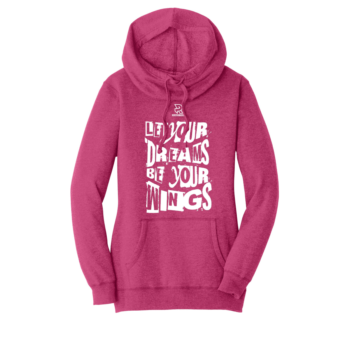 LET YOUR DREAMS BE YOUR WINGS (White) - Womens Lightweight Fleece Hoodie