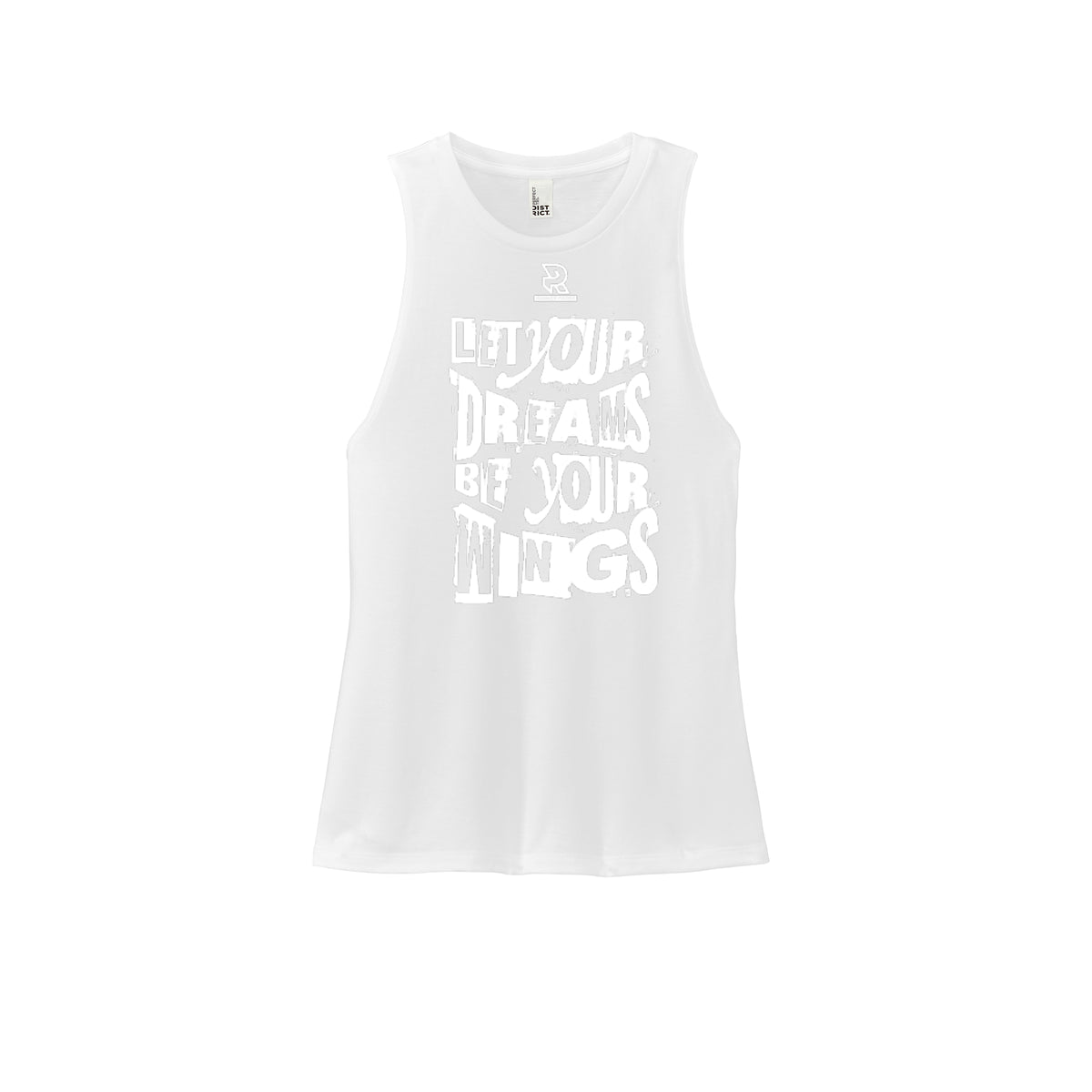 LET YOUR DREAMS BE YOUR WINGS (White) - Womens Perfect Tri Muscle Tank