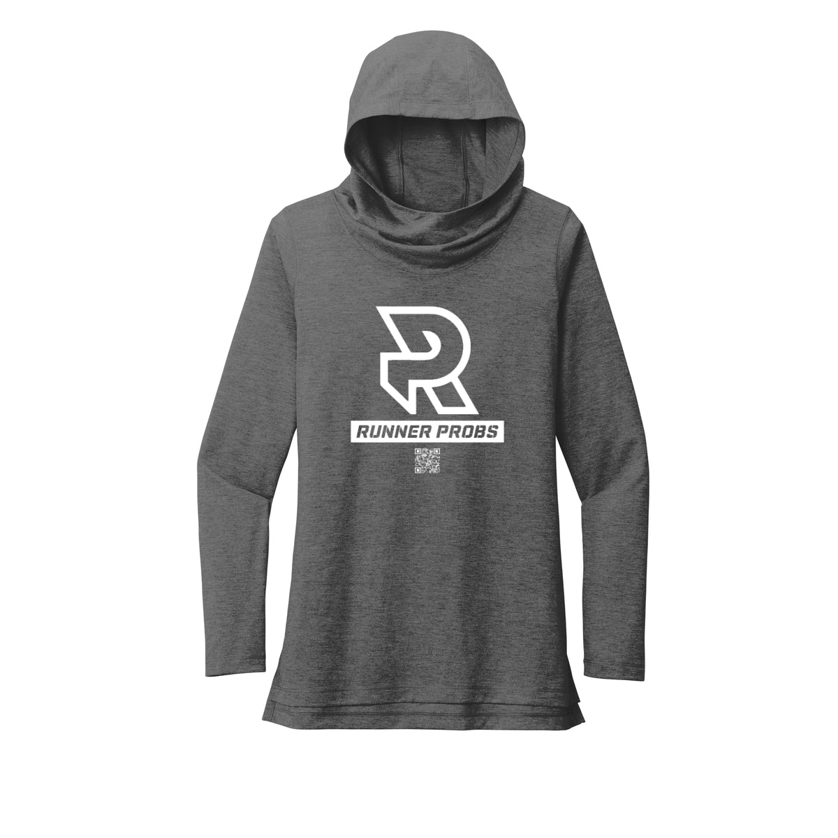 LOGO (White) - Womens Tri-Blend Long Sleeve Hoodie