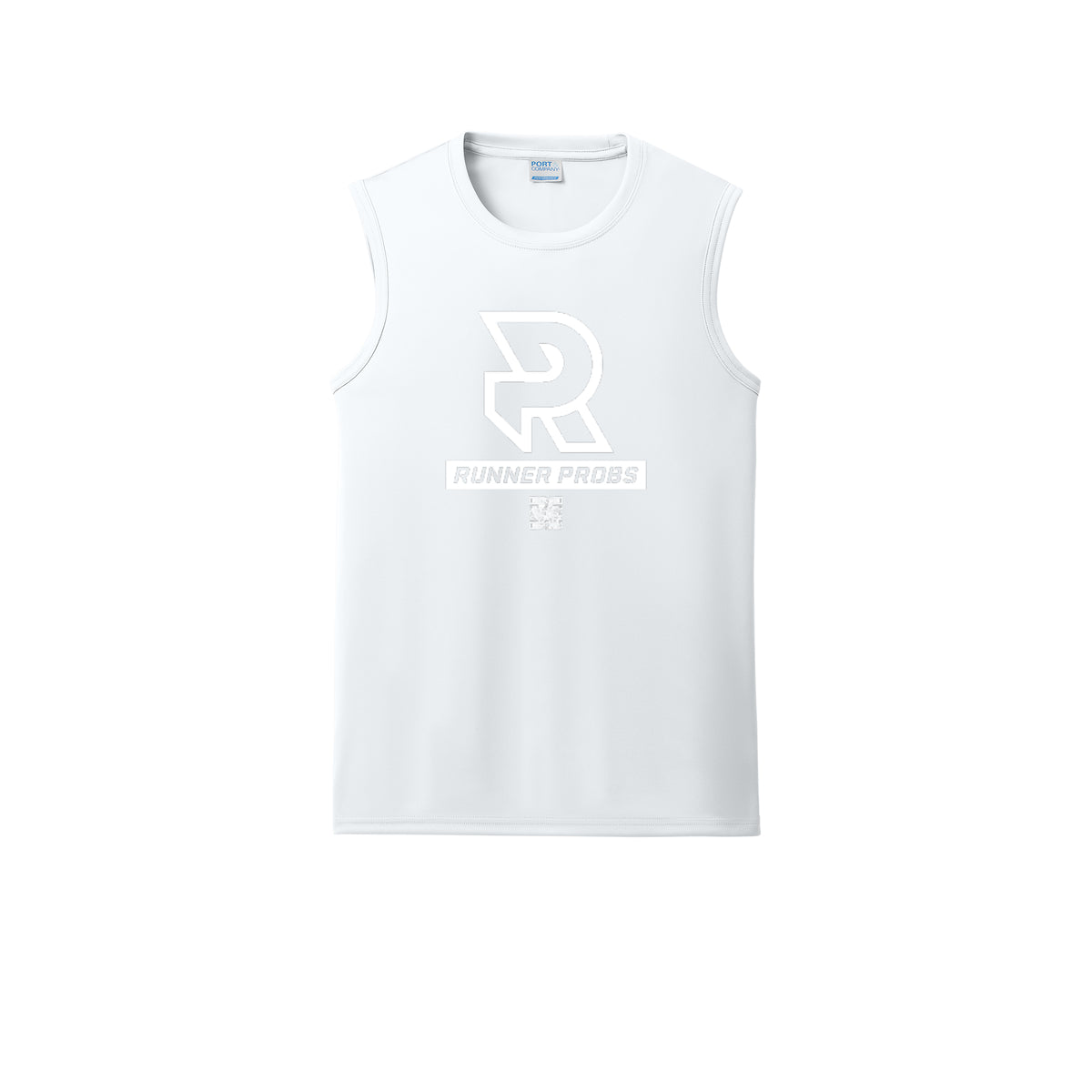 LOGO (White) - Sleeveless Performance Tee