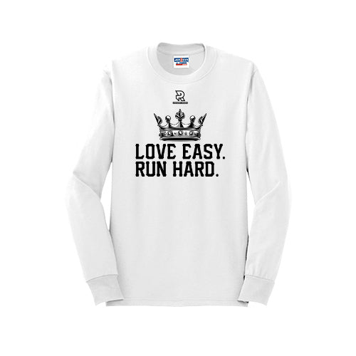LOVE EASY RUN HARD (Black) - Long Sleeve 50/50 Tee