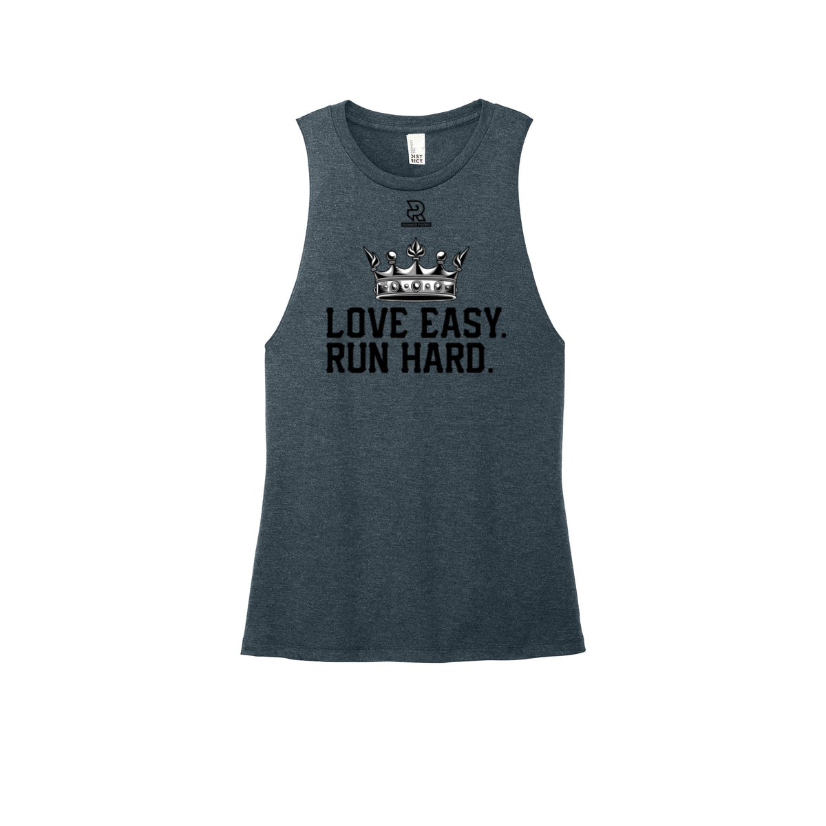 LOVE EASY RUN HARD (Black) - Womens Perfect Tri Muscle Tank