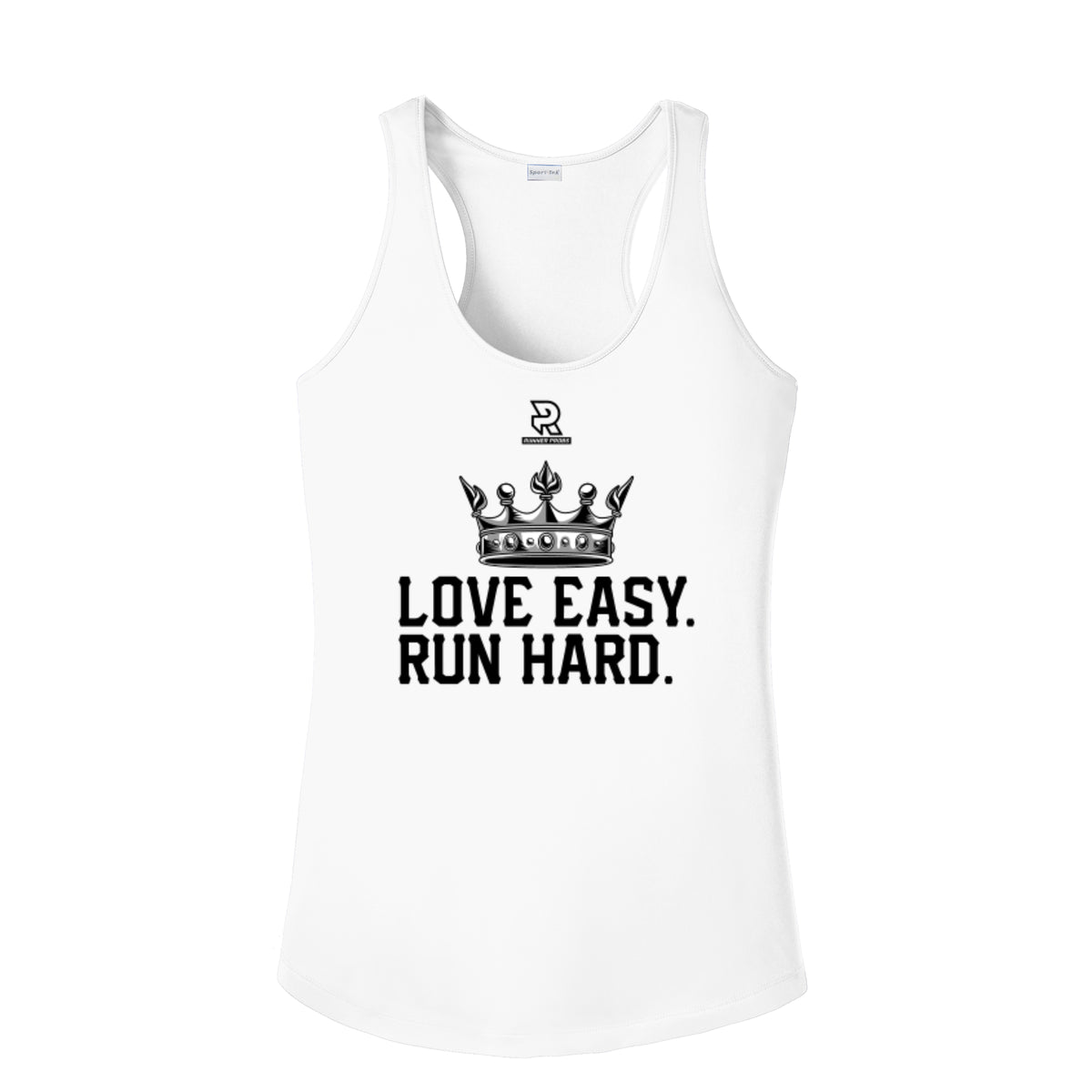 LOVE EASY RUN HARD (Black) - Womens Competitor Racerback Tank