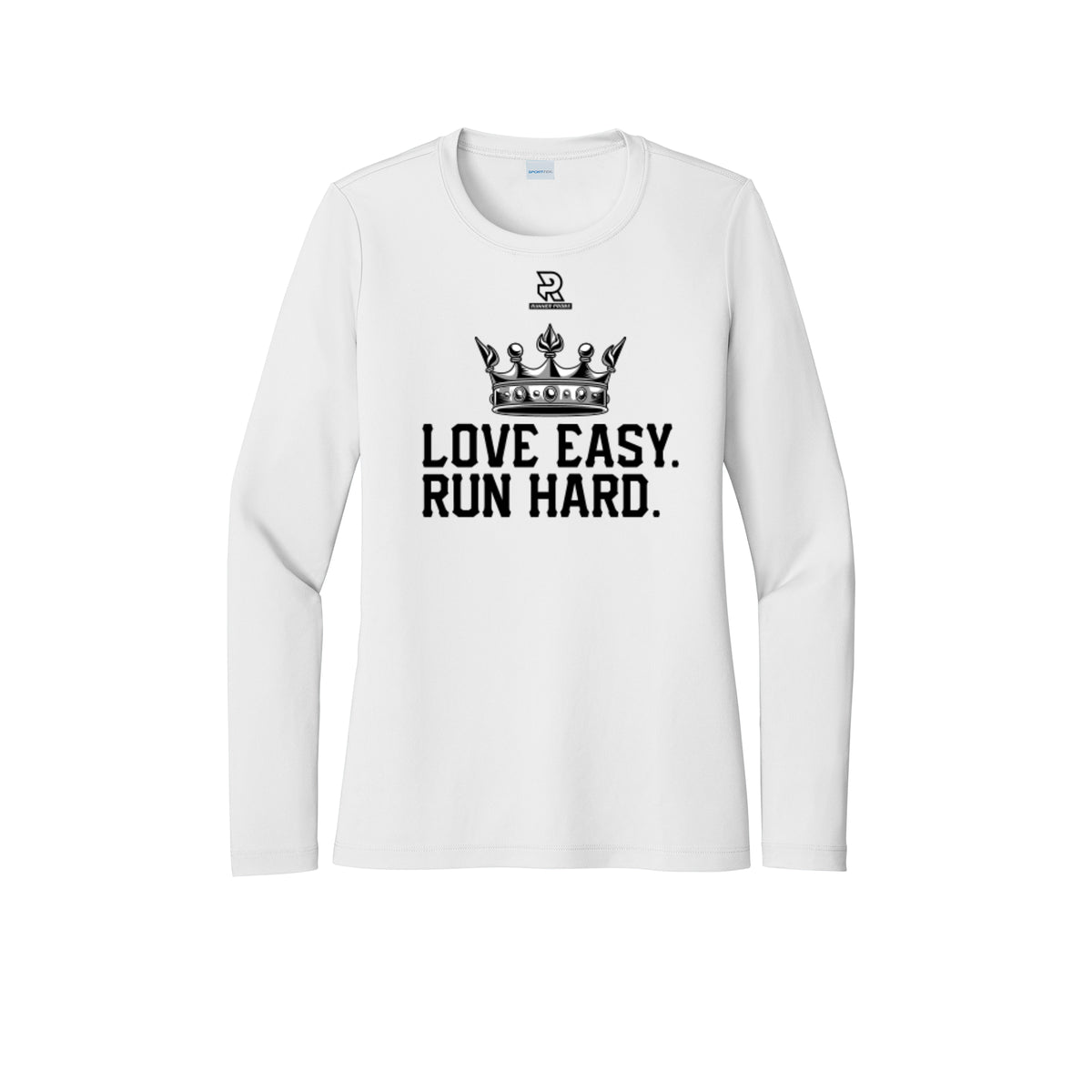 LOVE EASY RUN HARD (Black) - Womens Pro Long Sleeve Performance Tee