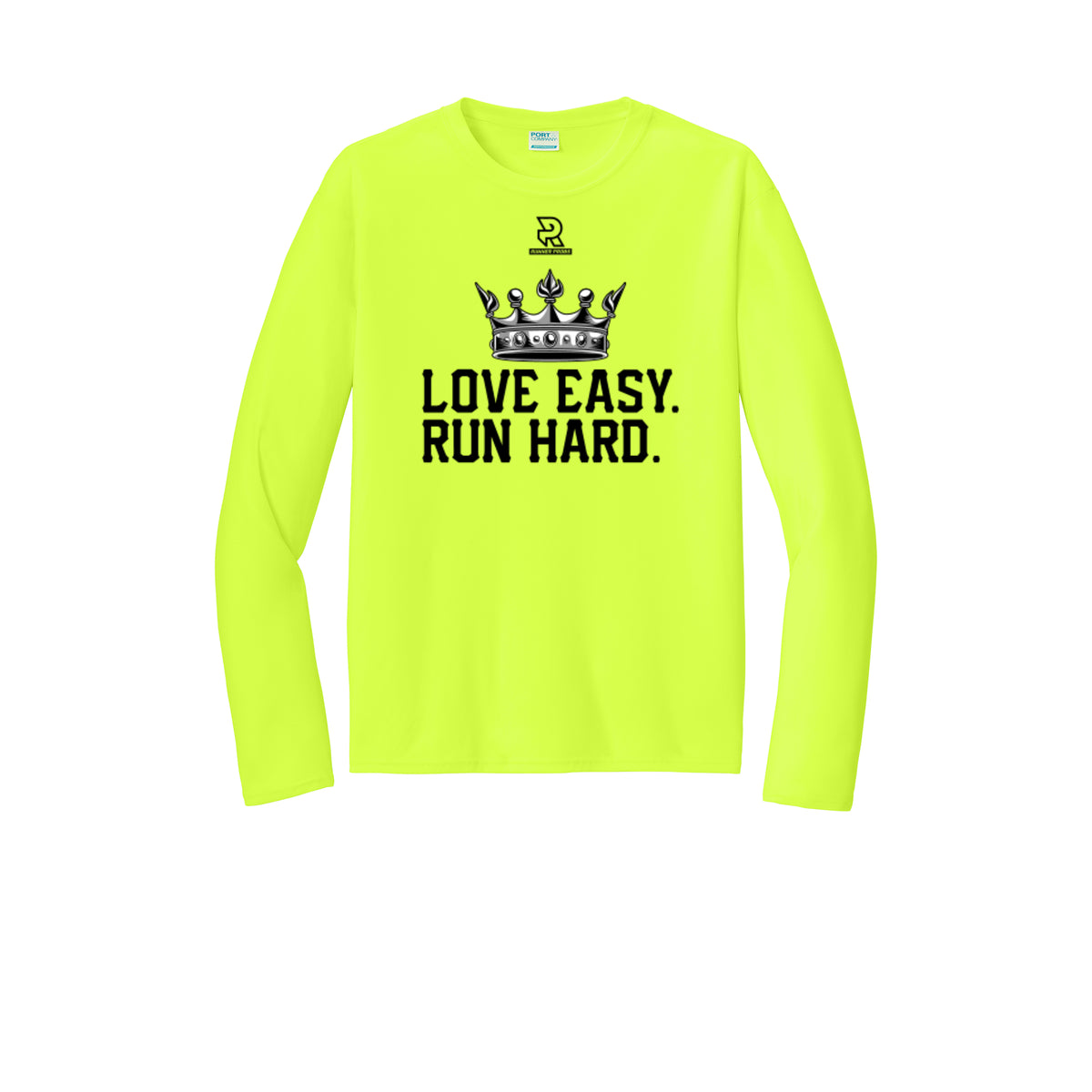 LOVE EASY RUN HARD (Black) - Long Sleeve Performance Tee