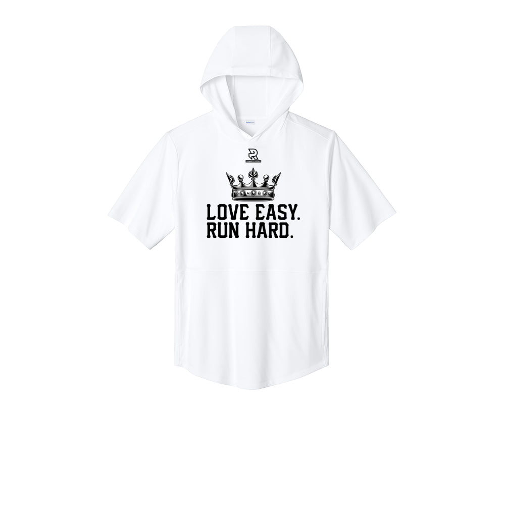 LOVE EASY RUN HARD (Black) - Short Sleeve Performance Hoodie