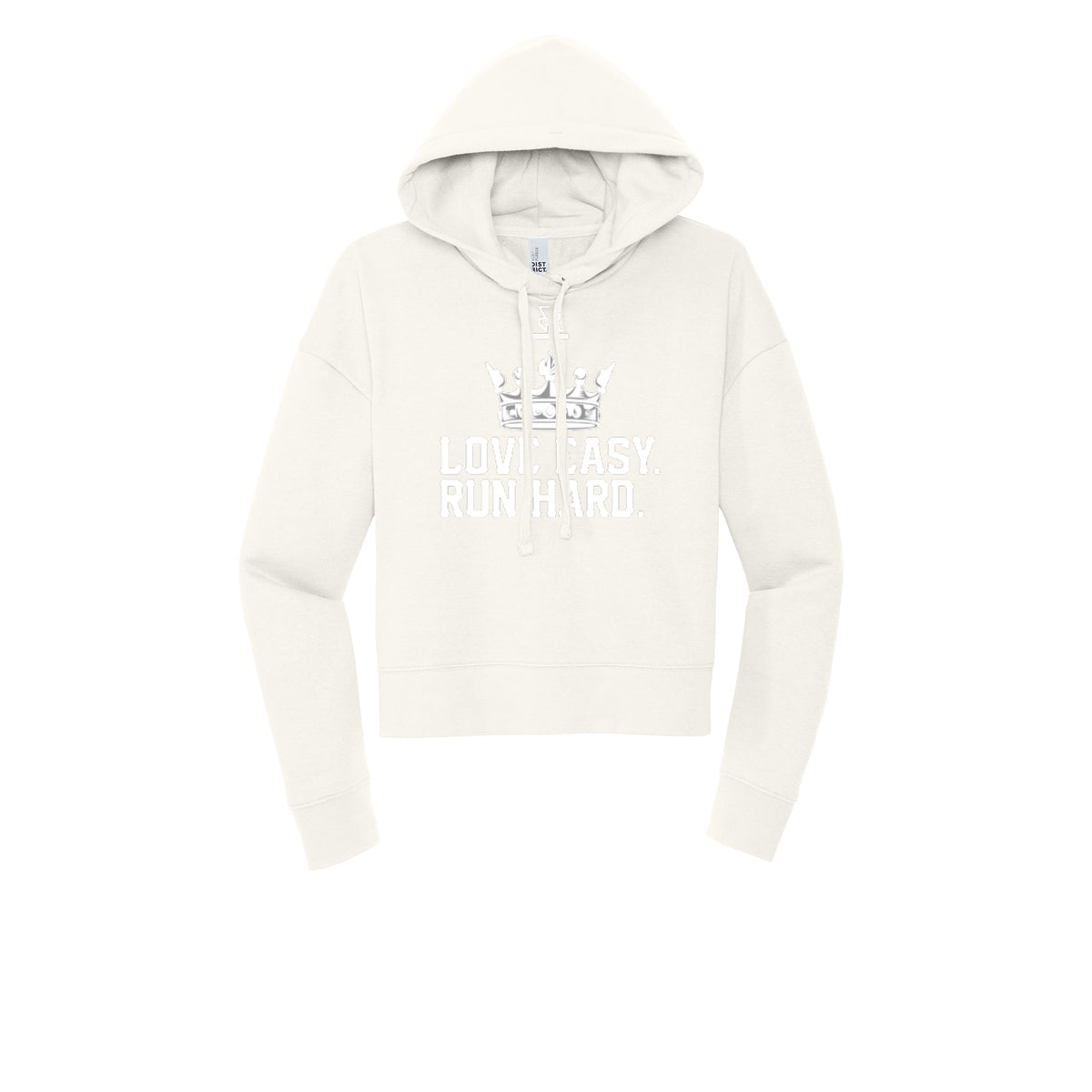 LOVE EASY RUN HARD (White) - Womens Fleece Hoodie