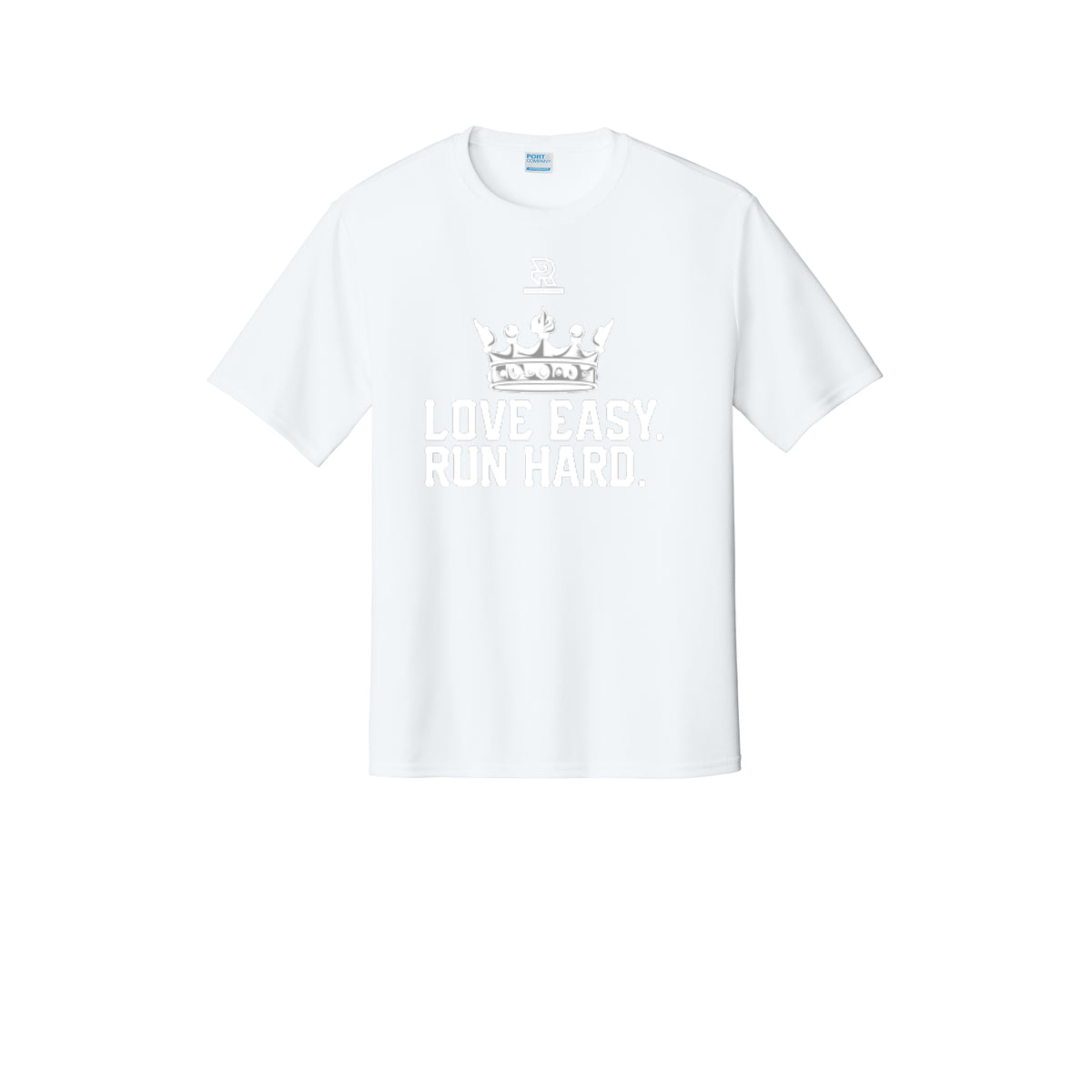 LOVE EASY RUN HARD (White) - Short Sleeve Performance Tee