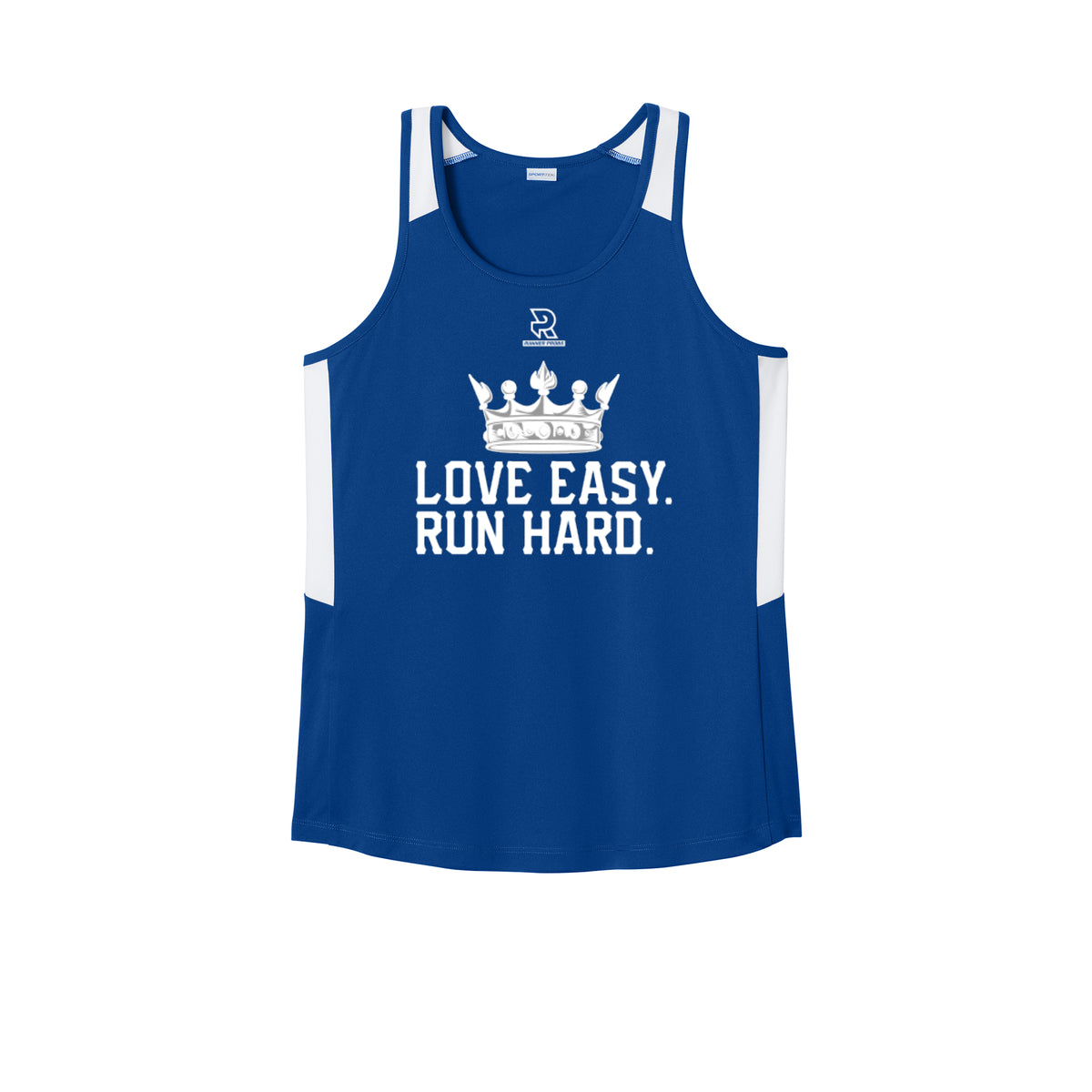 LOVE EASY RUN HARD (White) - Womens Club Track Tank