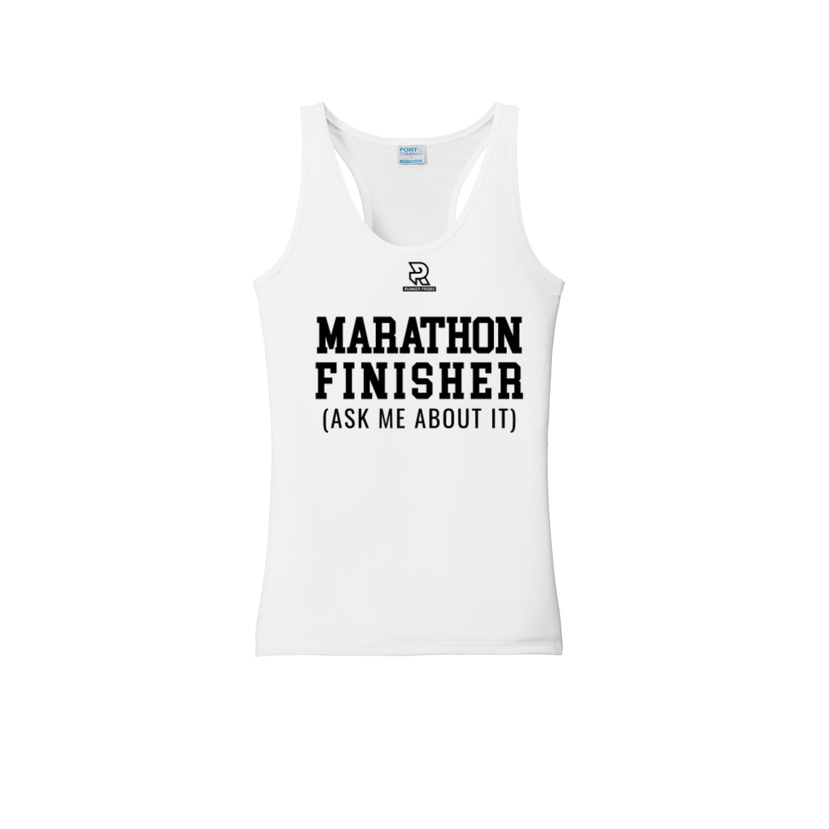 MARATHON FINISHER (Black) - Womens Performance Tank