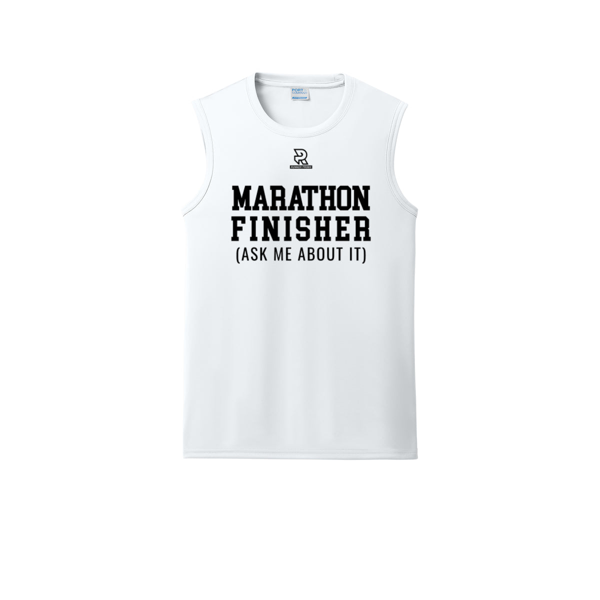MARATHON FINISHER (Black) - Sleeveless Performance Tee