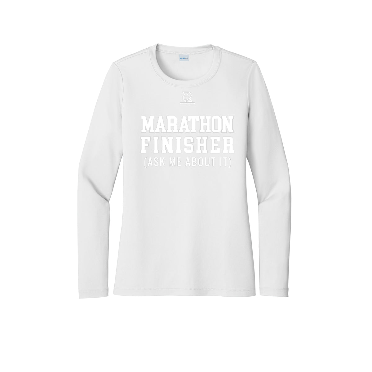 MARATHON FINISHER (White) - Womens Pro Long Sleeve Performance Tee