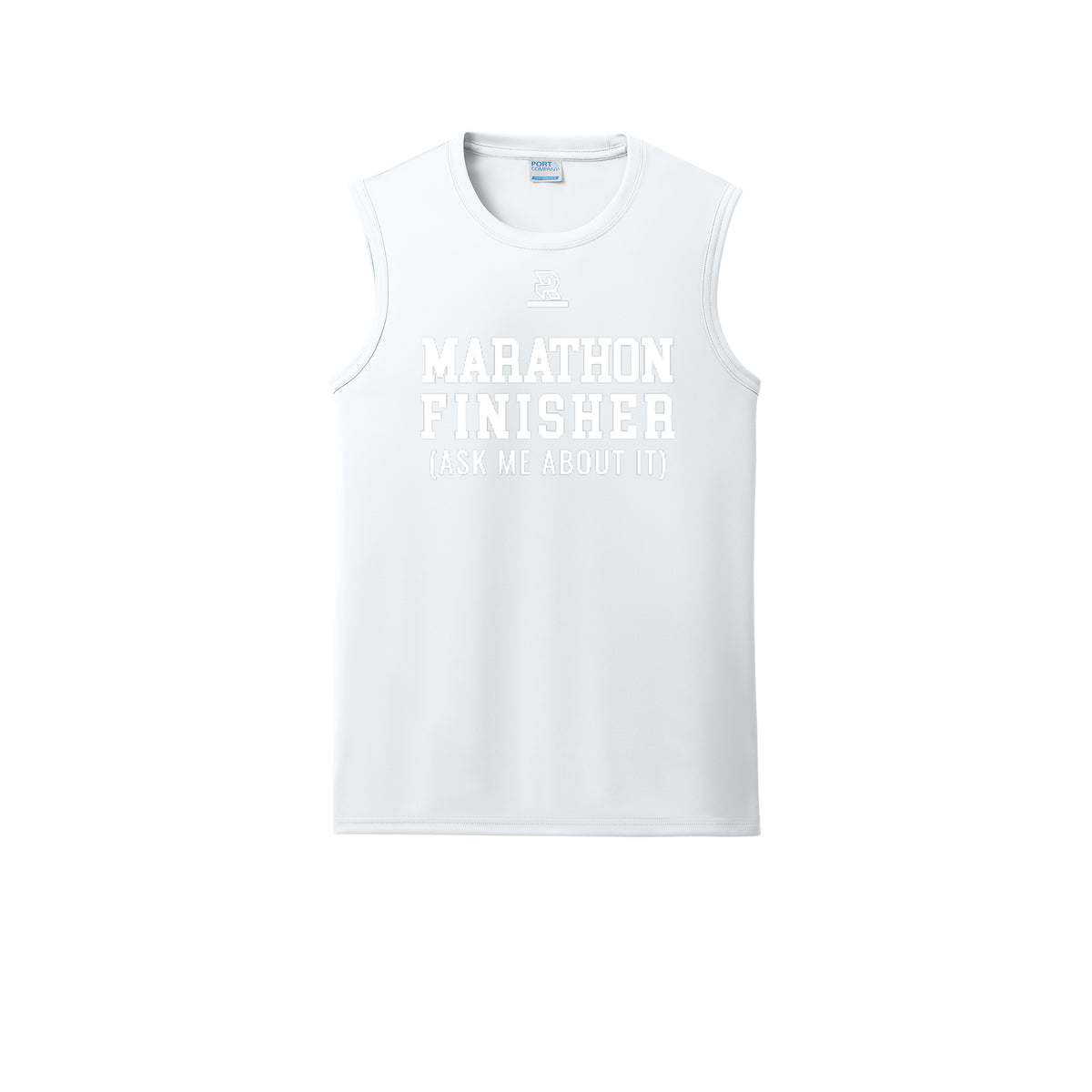 MARATHON FINISHER (White) - Sleeveless Performance Tee