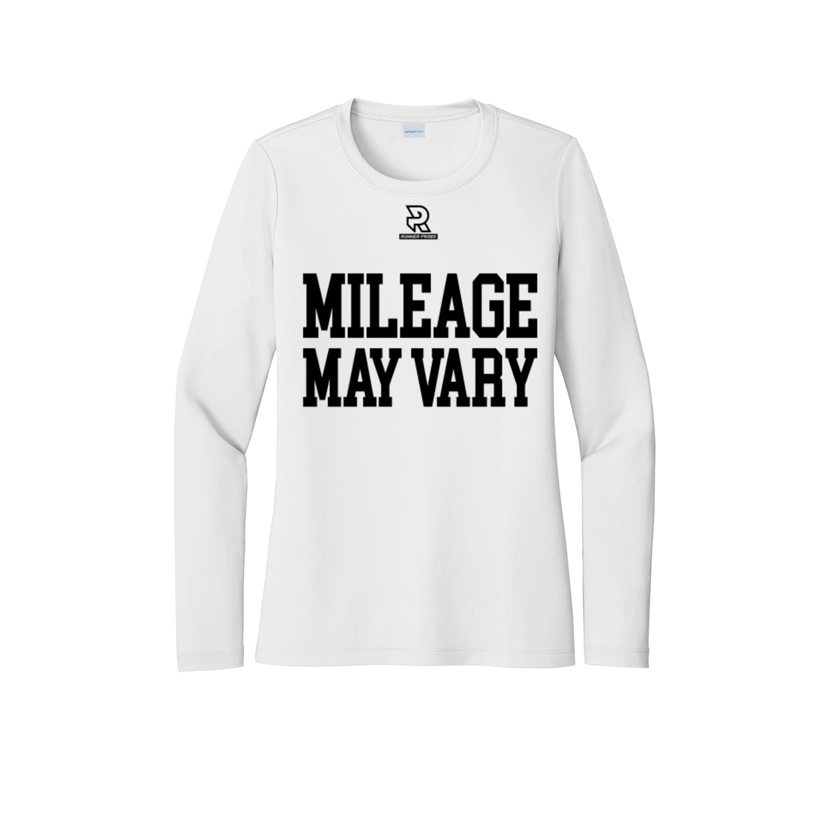 MILEAGE MAY VARY (Black) - Womens Pro Long Sleeve Performance Tee