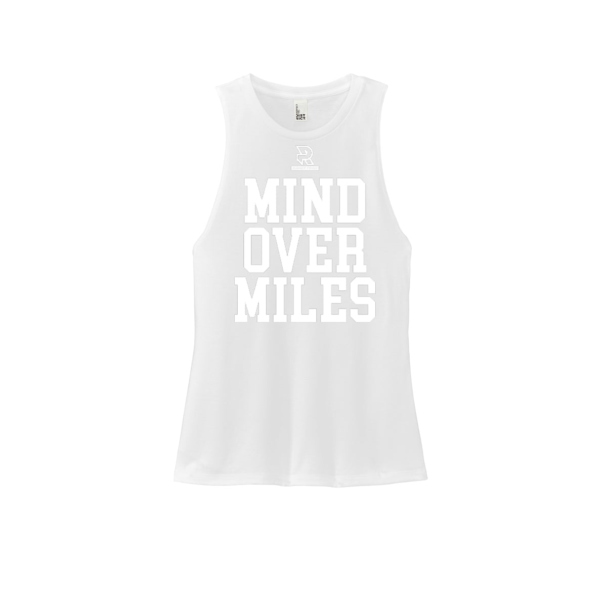 MIND OVER MILES (White) - Womens Perfect Tri Muscle Tank