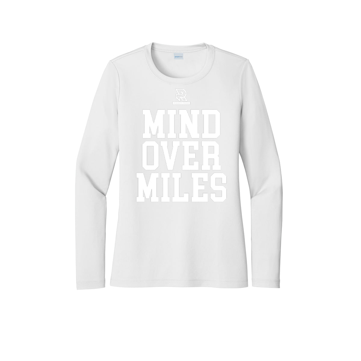 MIND OVER MILES (White) - Womens Pro Long Sleeve Performance Tee