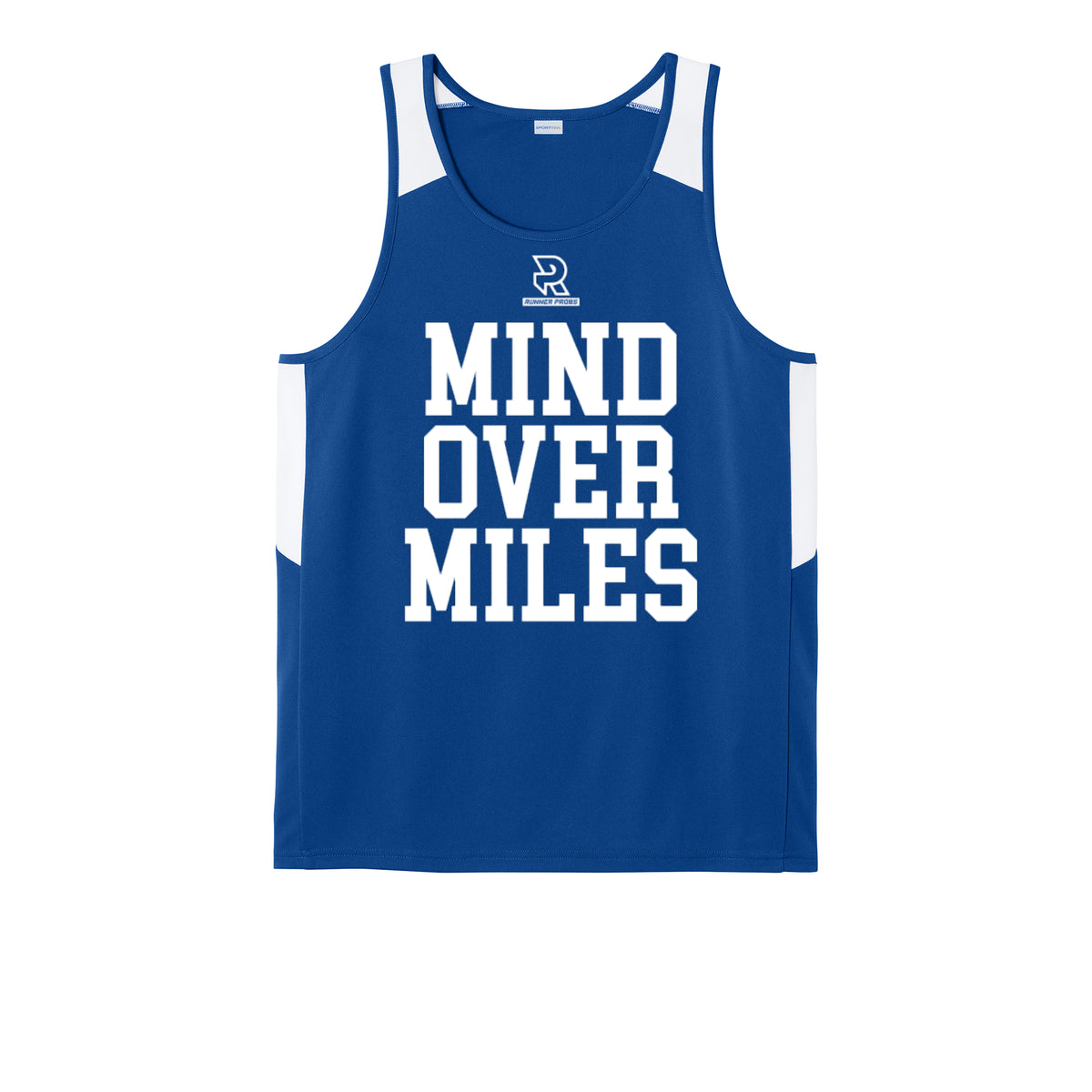 MIND OVER MILES (White) - Mens Club Track Tank