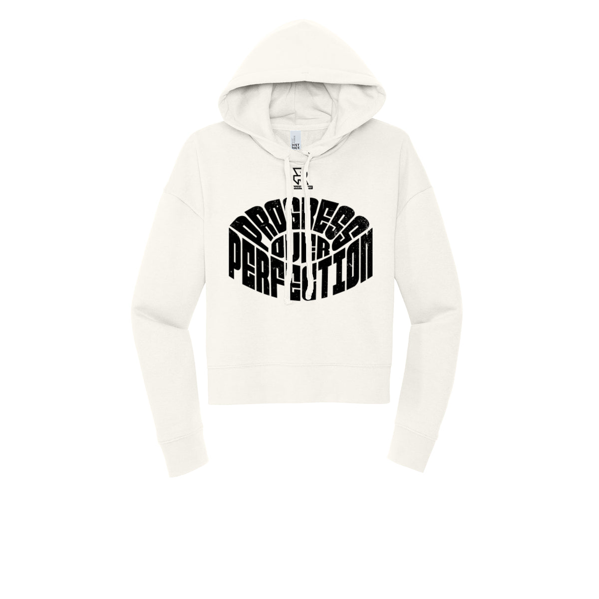 PROGRESS OVER PERFECTION (Black) - Womens Fleece Hoodie