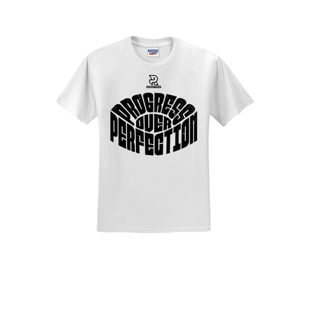 PROGRESS OVER PERFECTION (Black) - Short Sleeve 50/50 Tee