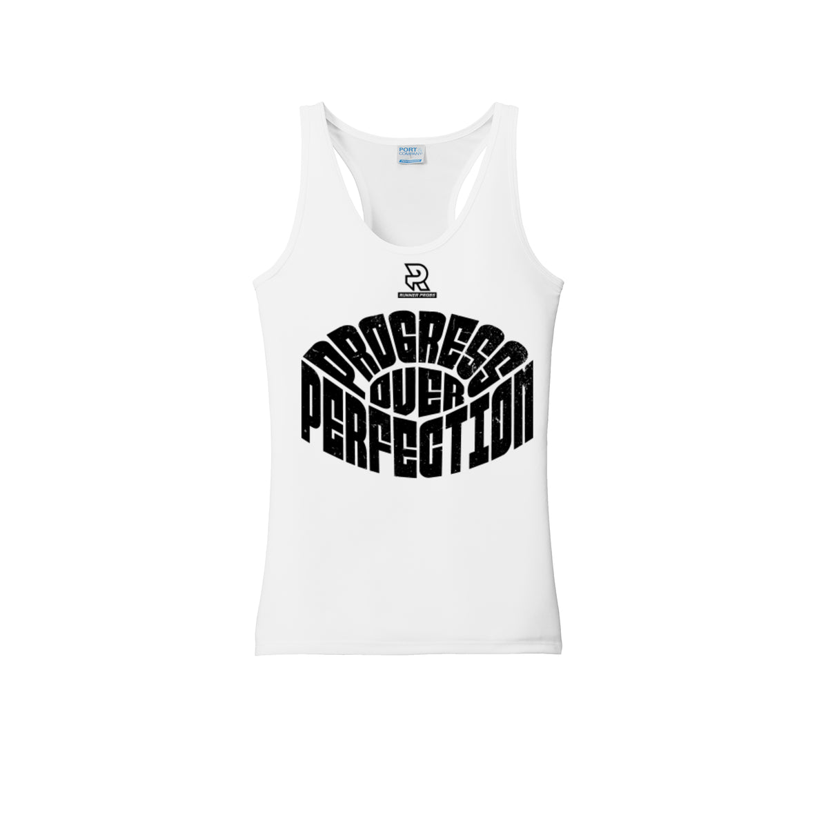 PROGRESS OVER PERFECTION (Black) - Womens Performance Tank