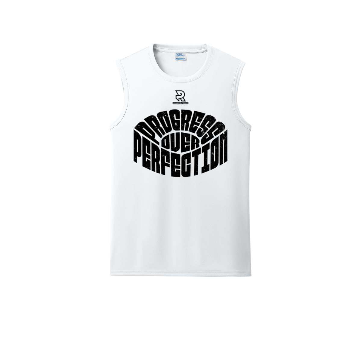 PROGRESS OVER PERFECTION (Black) - Sleeveless Performance Tee