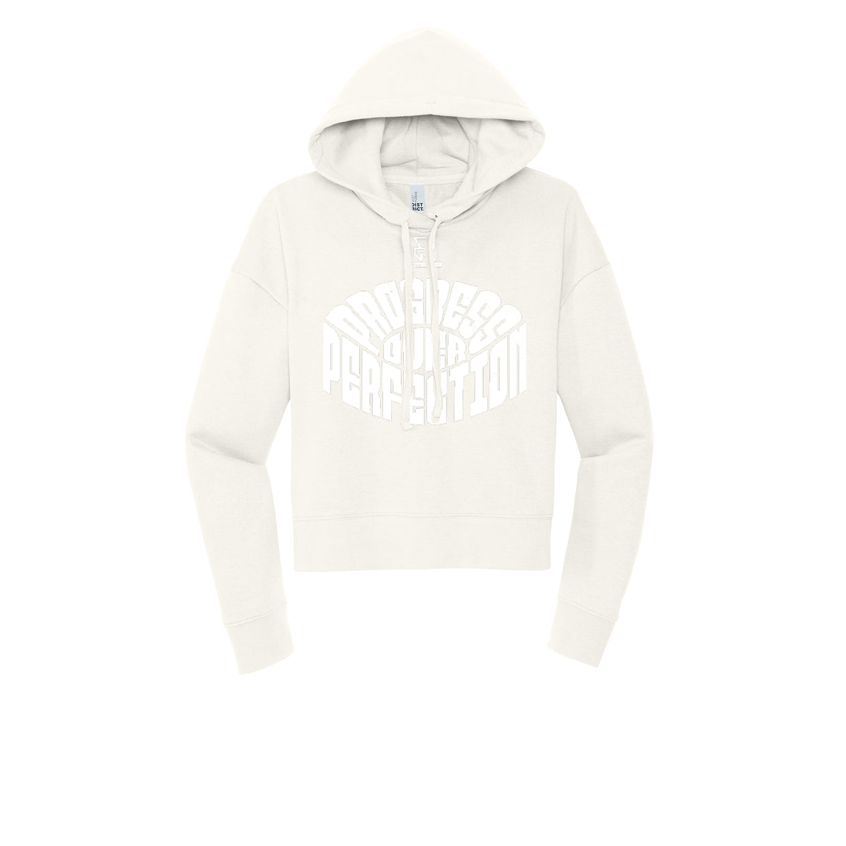 PROGRESS OVER PERFECTION (White) - Womens Fleece Hoodie