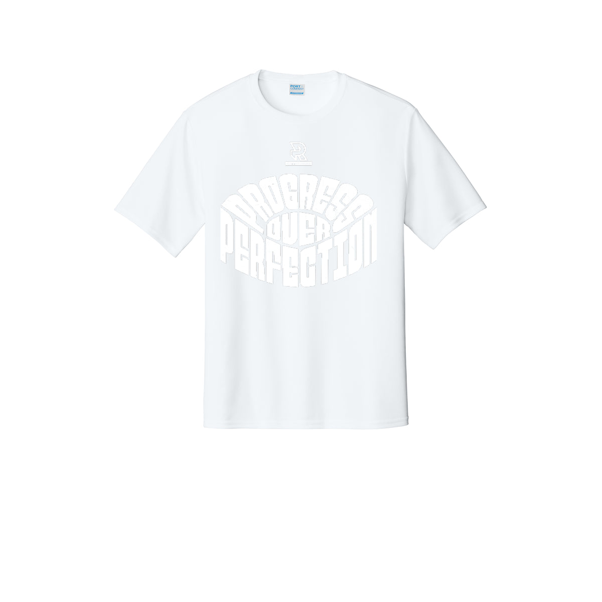 PROGRESS OVER PERFECTION (White) - Short Sleeve Performance Tee