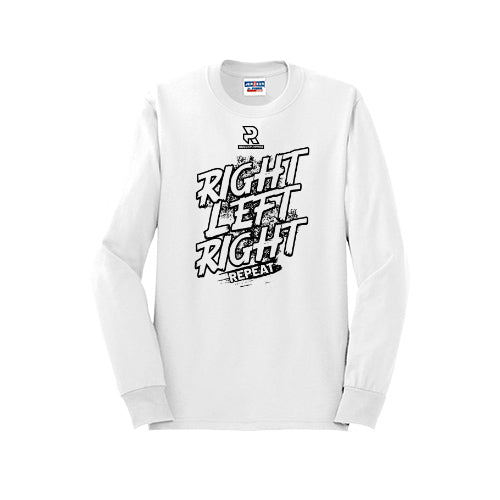 RIGHT LEFT RIGHT (Black) - Long Sleeve 50/50 Tee