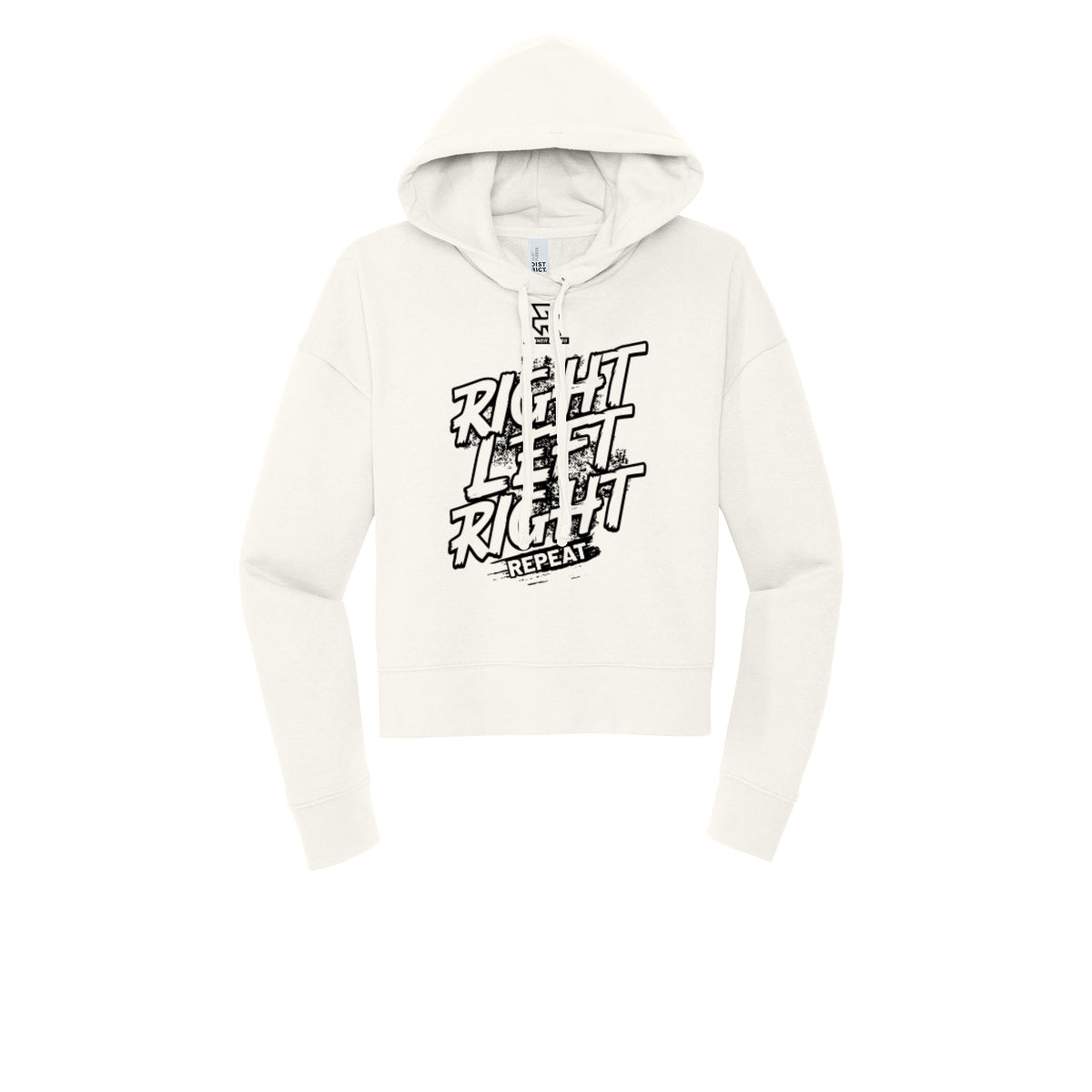 RIGHT LEFT RIGHT (Black) - Womens Fleece Hoodie