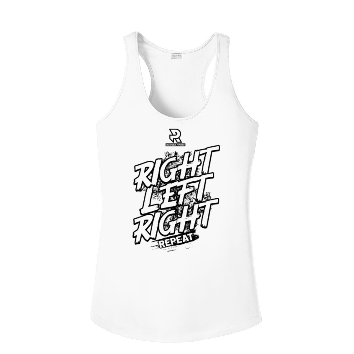 RIGHT LEFT RIGHT (Black) - Womens Competitor Racerback Tank