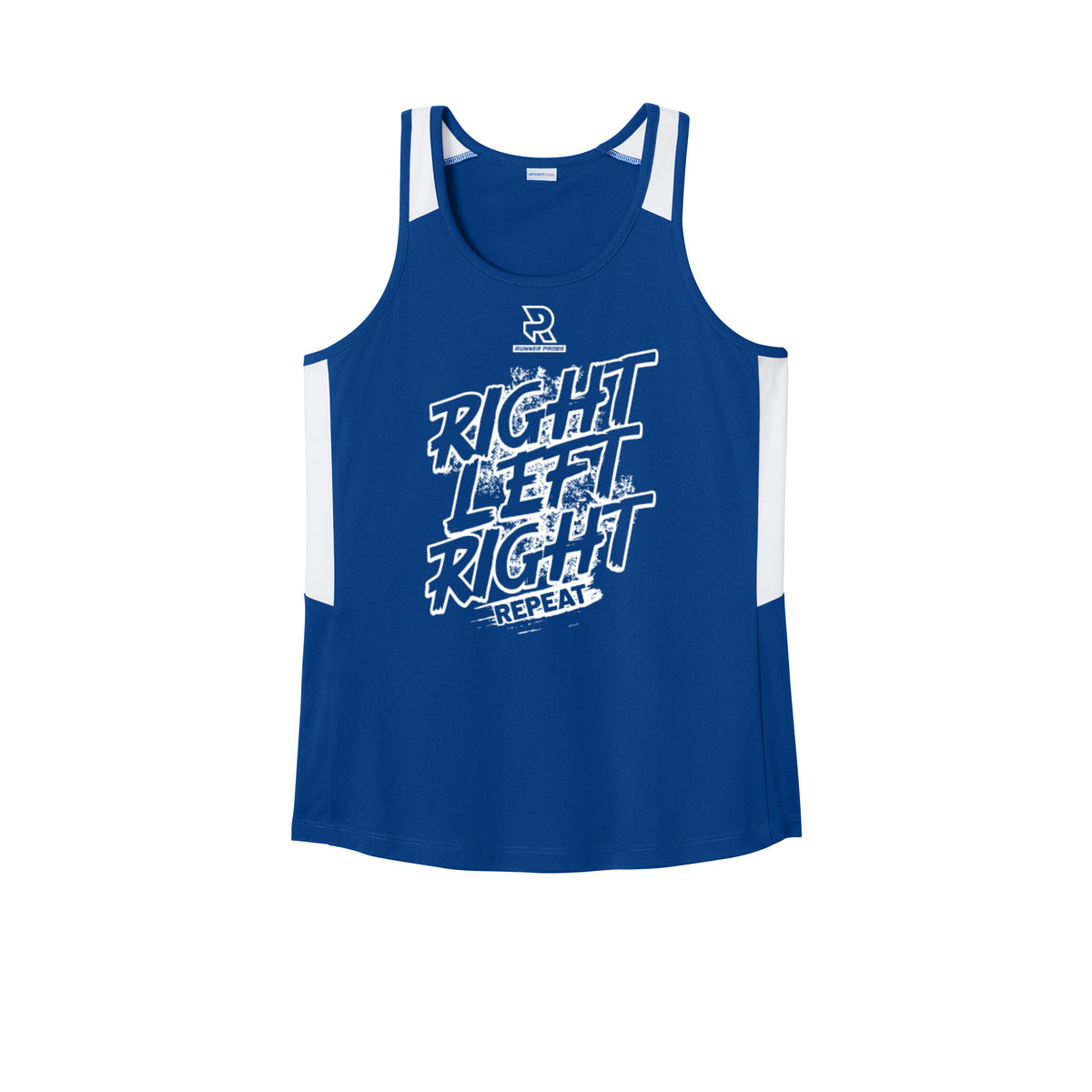 RIGHT LEFT RIGHT (White) - Womens Club Track Tank