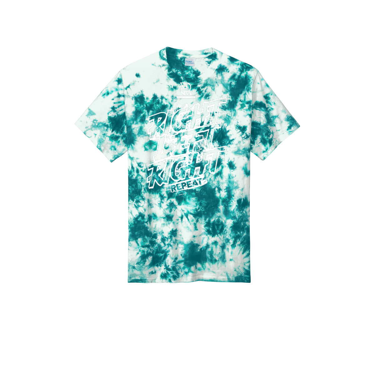 RIGHT LEFT RIGHT (White) - Short Sleeve Tie Dye Cotton Tee