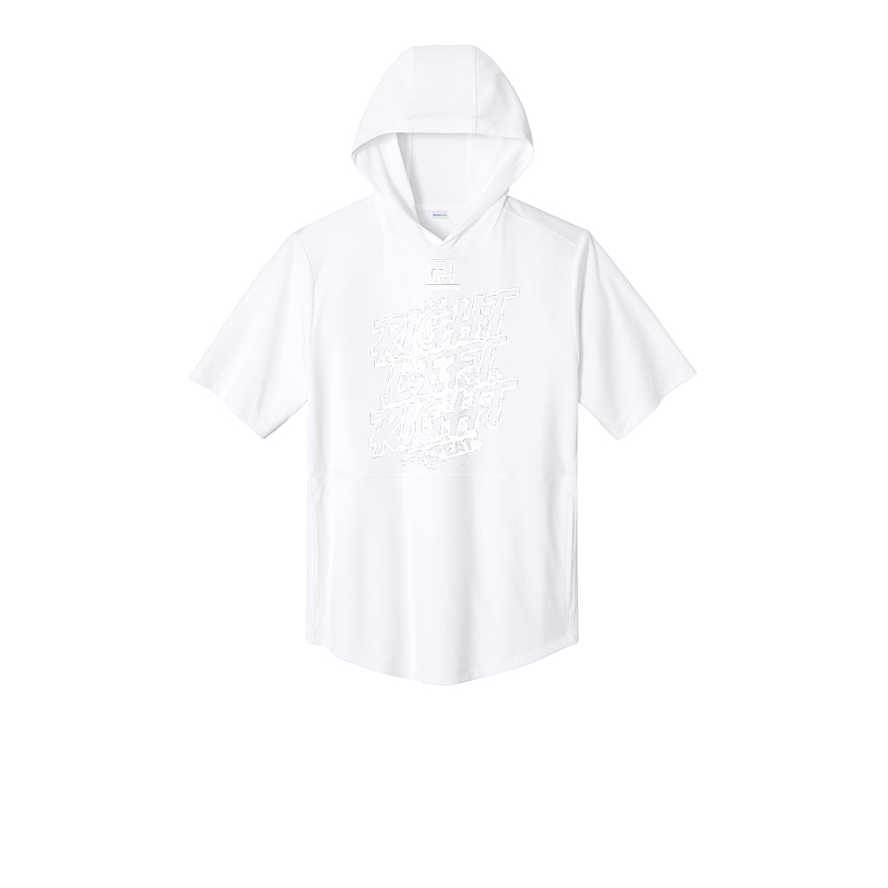 RIGHT LEFT RIGHT (White) - Short Sleeve Performance Hoodie